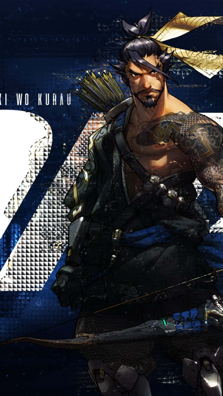 Master Archer Hanzo in Overwatch action Wallpaper