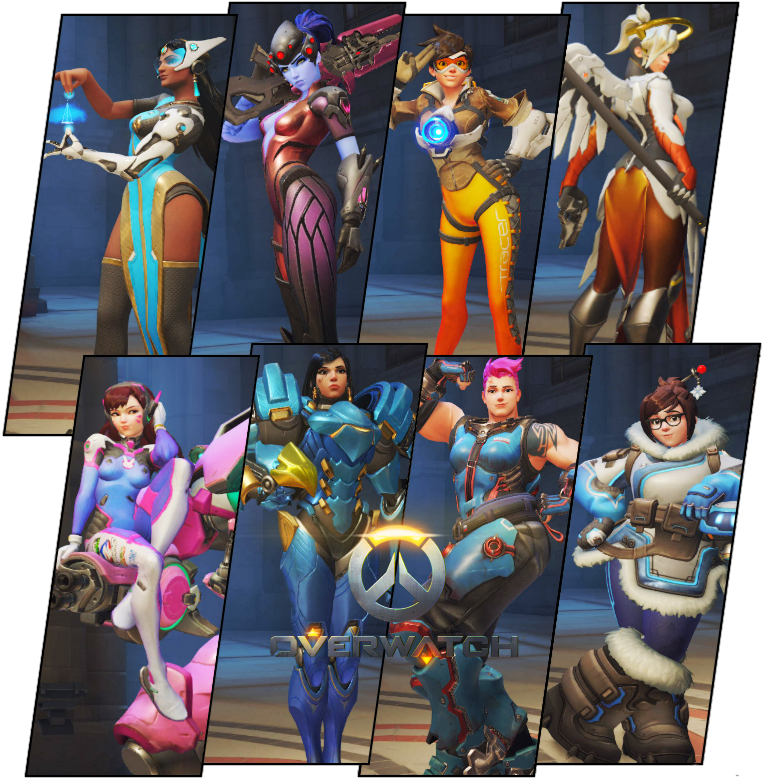 Overwatch Heroes Collage PNG