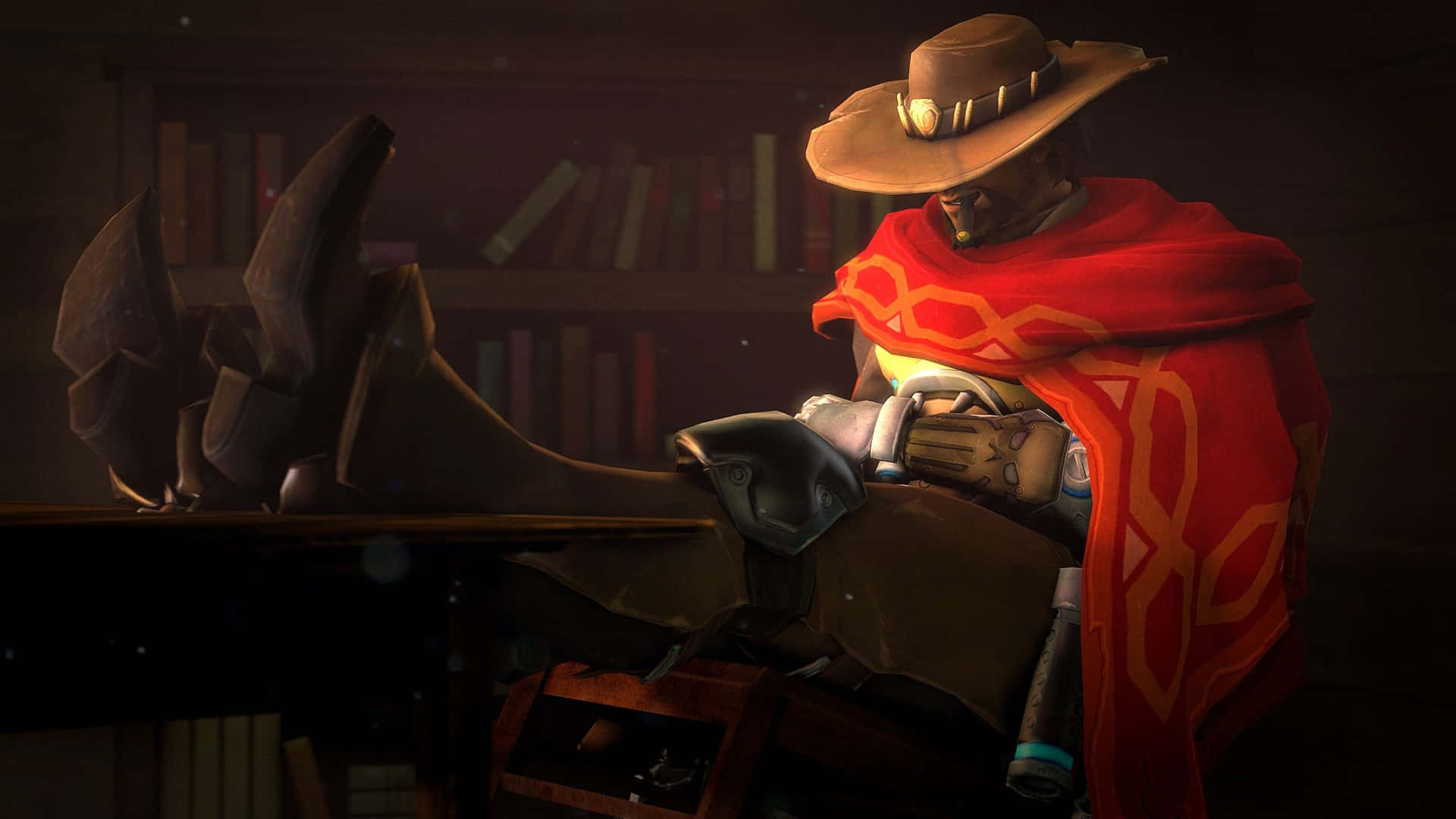 Overwatch-helt Mccree I Aksjon Bakgrunnsbildet