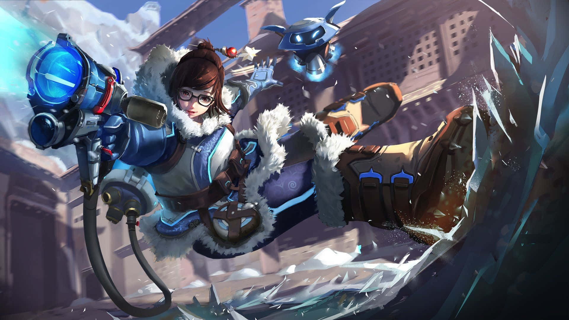 Overwatch's Mei in a thrilling showdown Wallpaper