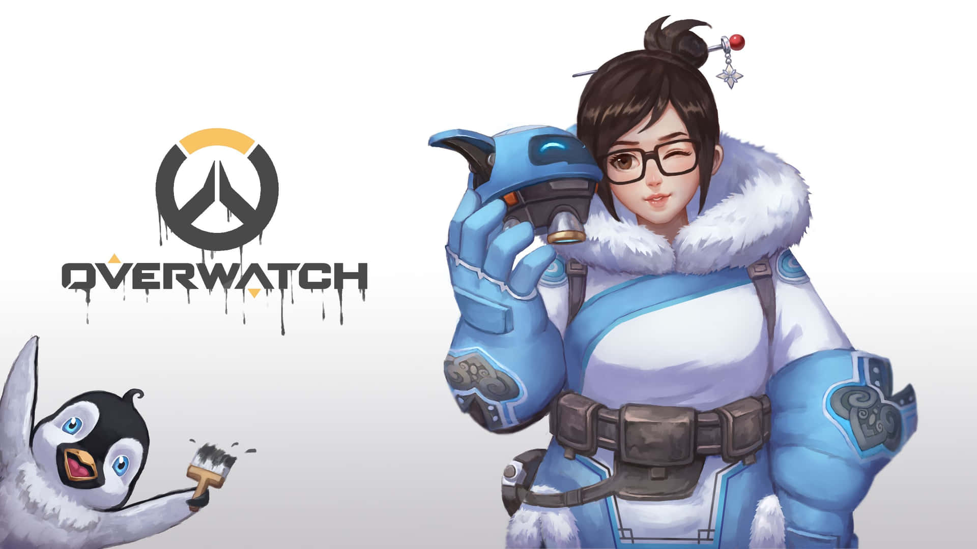 Mei, the Climatologist Hero, Fierce and Ready for Battle in Overwatch Wallpaper