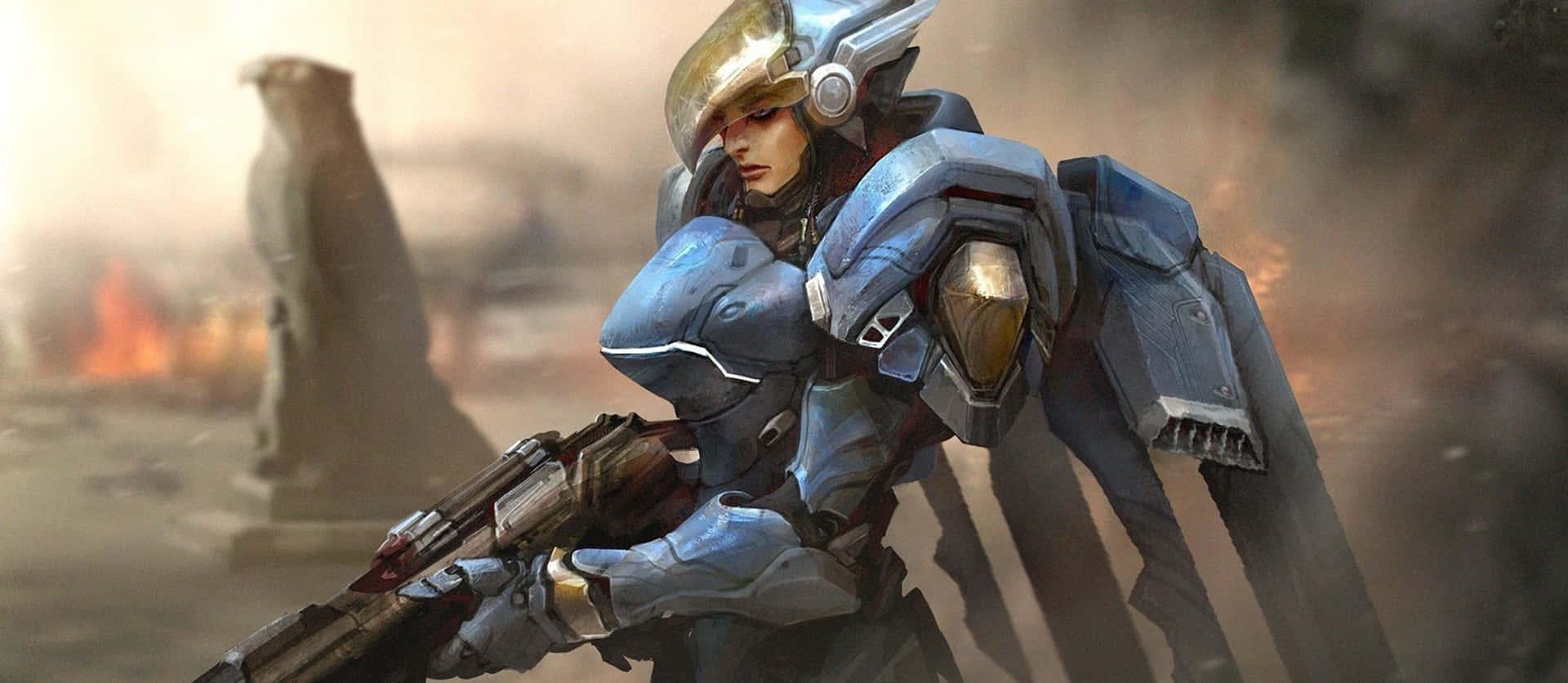 Pharah from Overwatch in Action Wallpaper