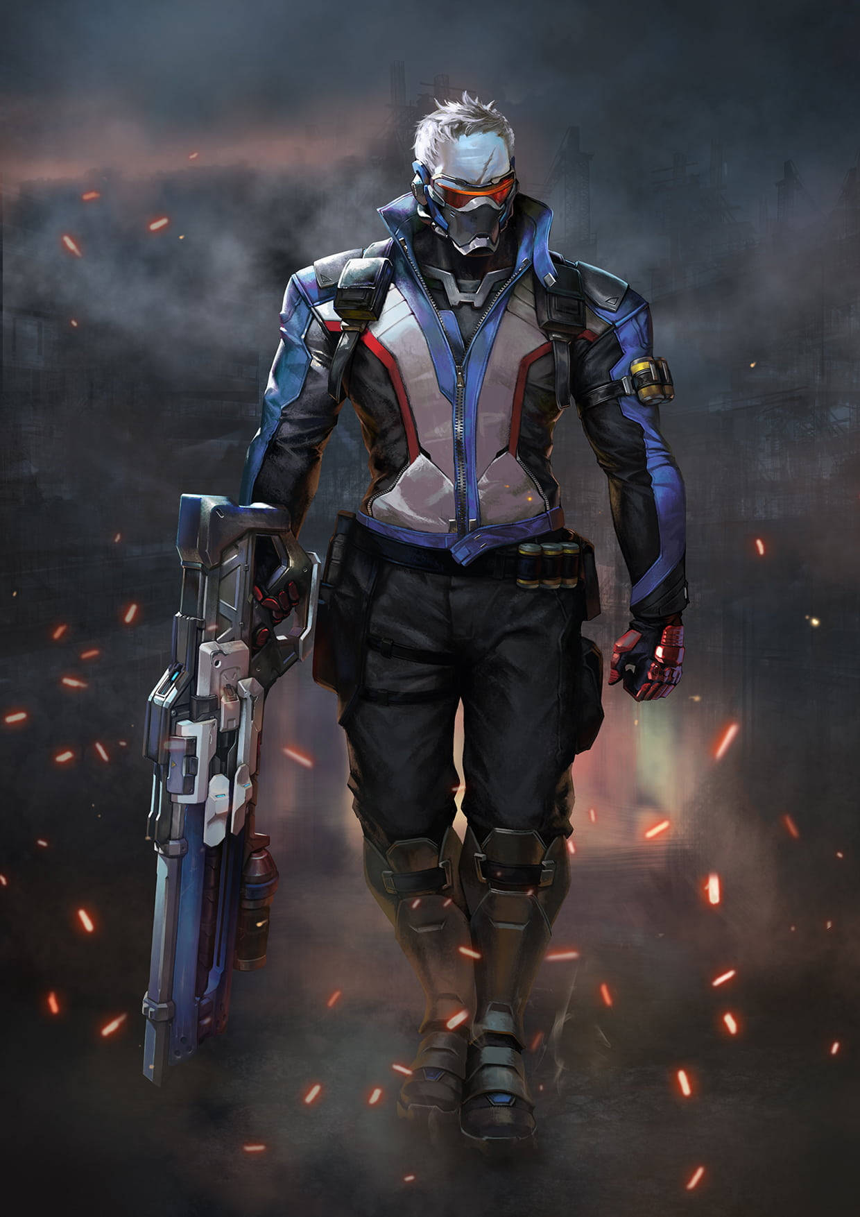 Overwatch Phone Soldier Big Gun Wallpaper