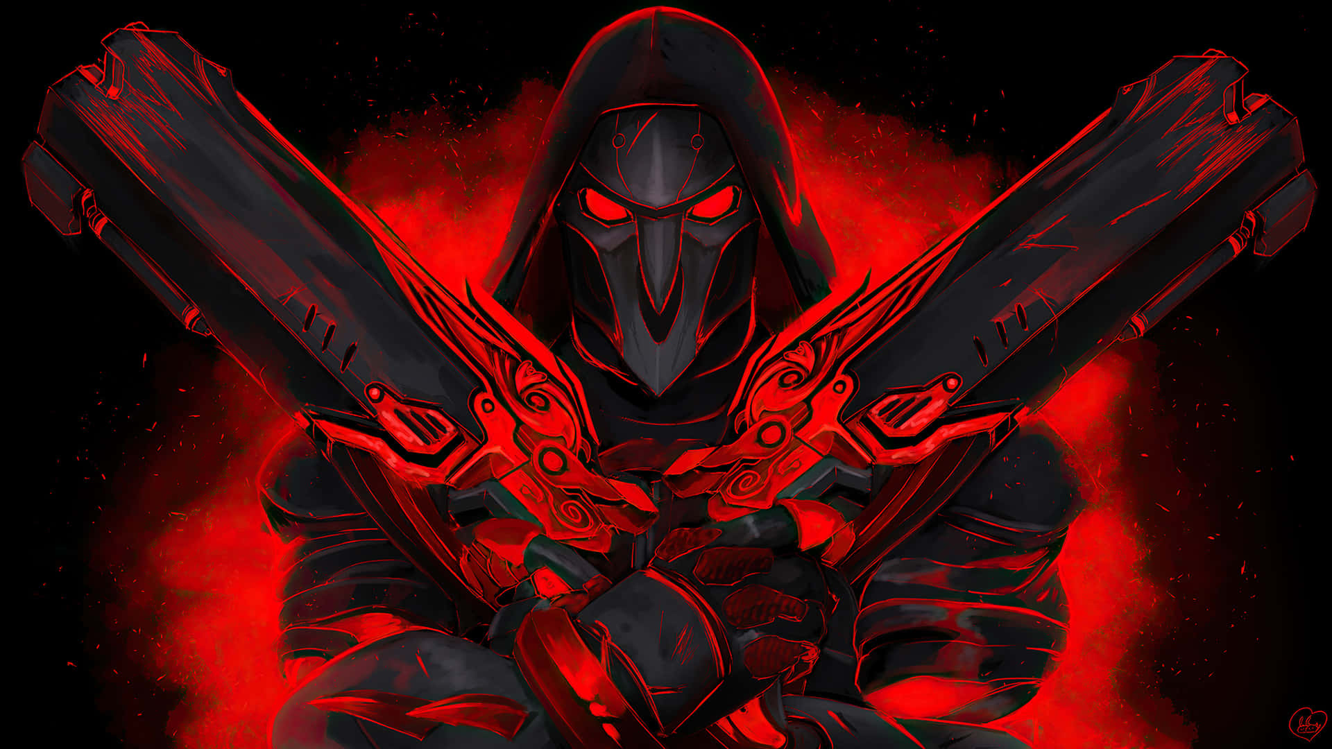 The Reaper, a relentless force in Overwatch Wallpaper