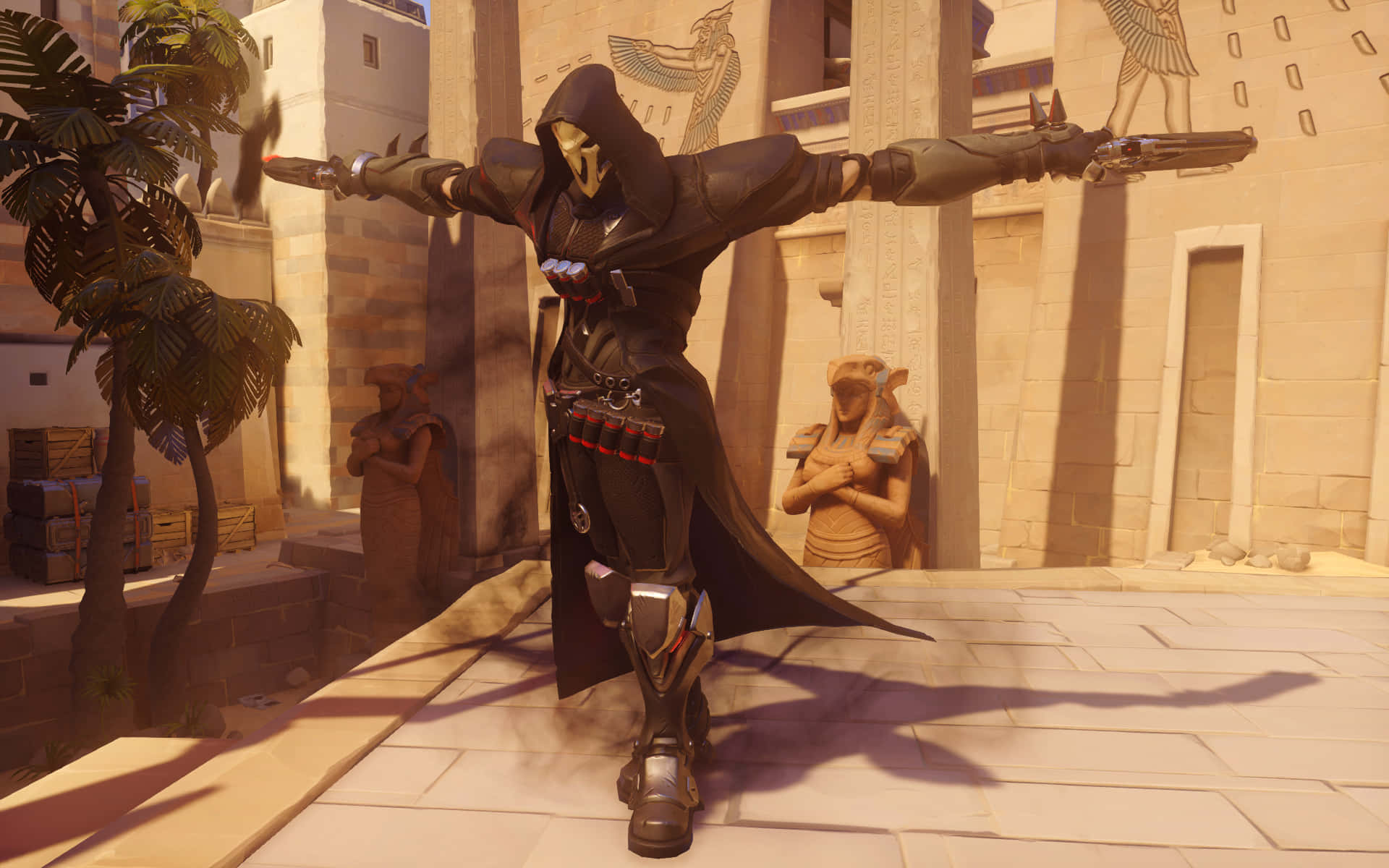 Overwatchs Reaper i handling Wallpaper