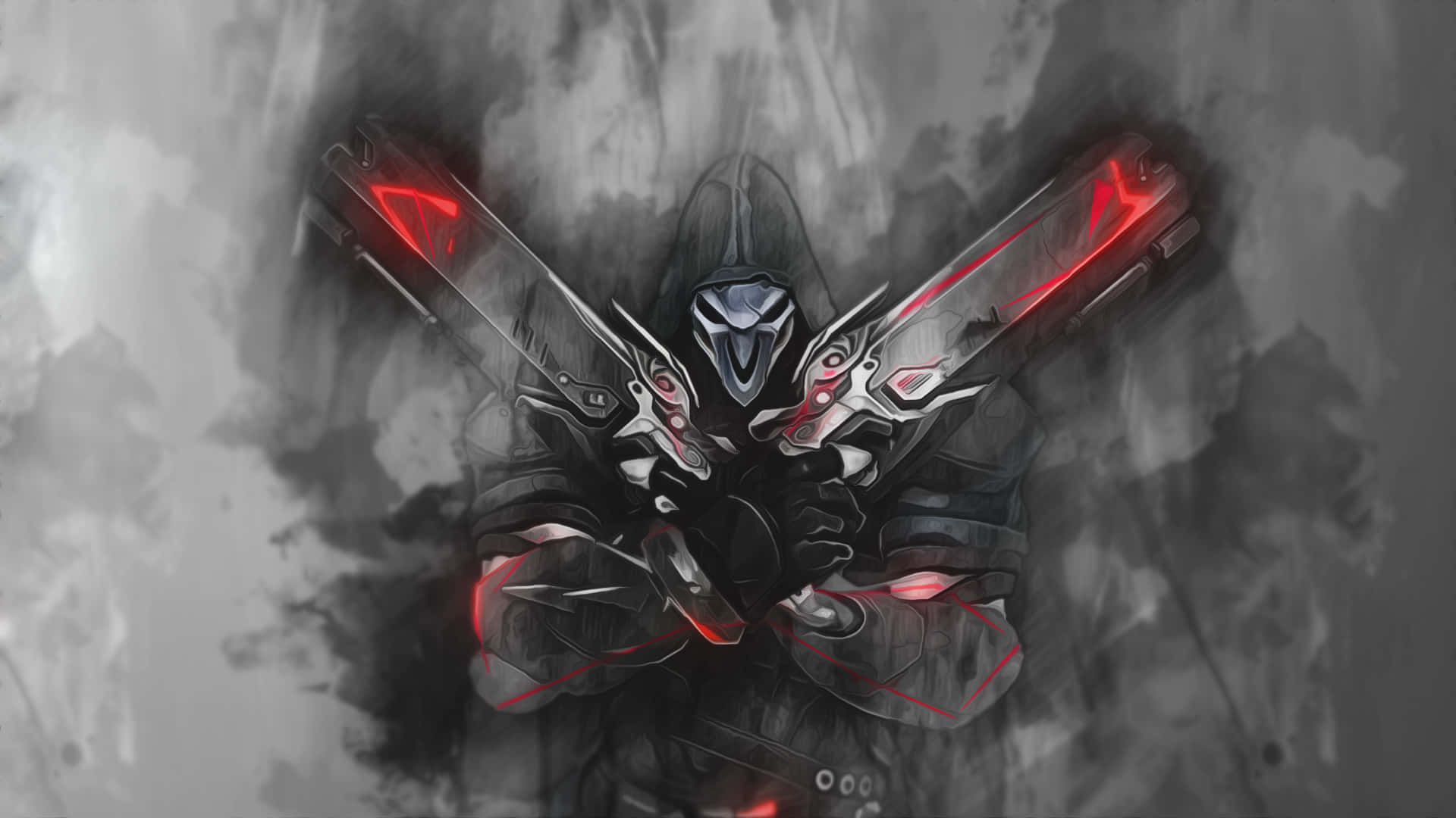 Oplev mørket i Overwatch med Reaper tapet. Wallpaper