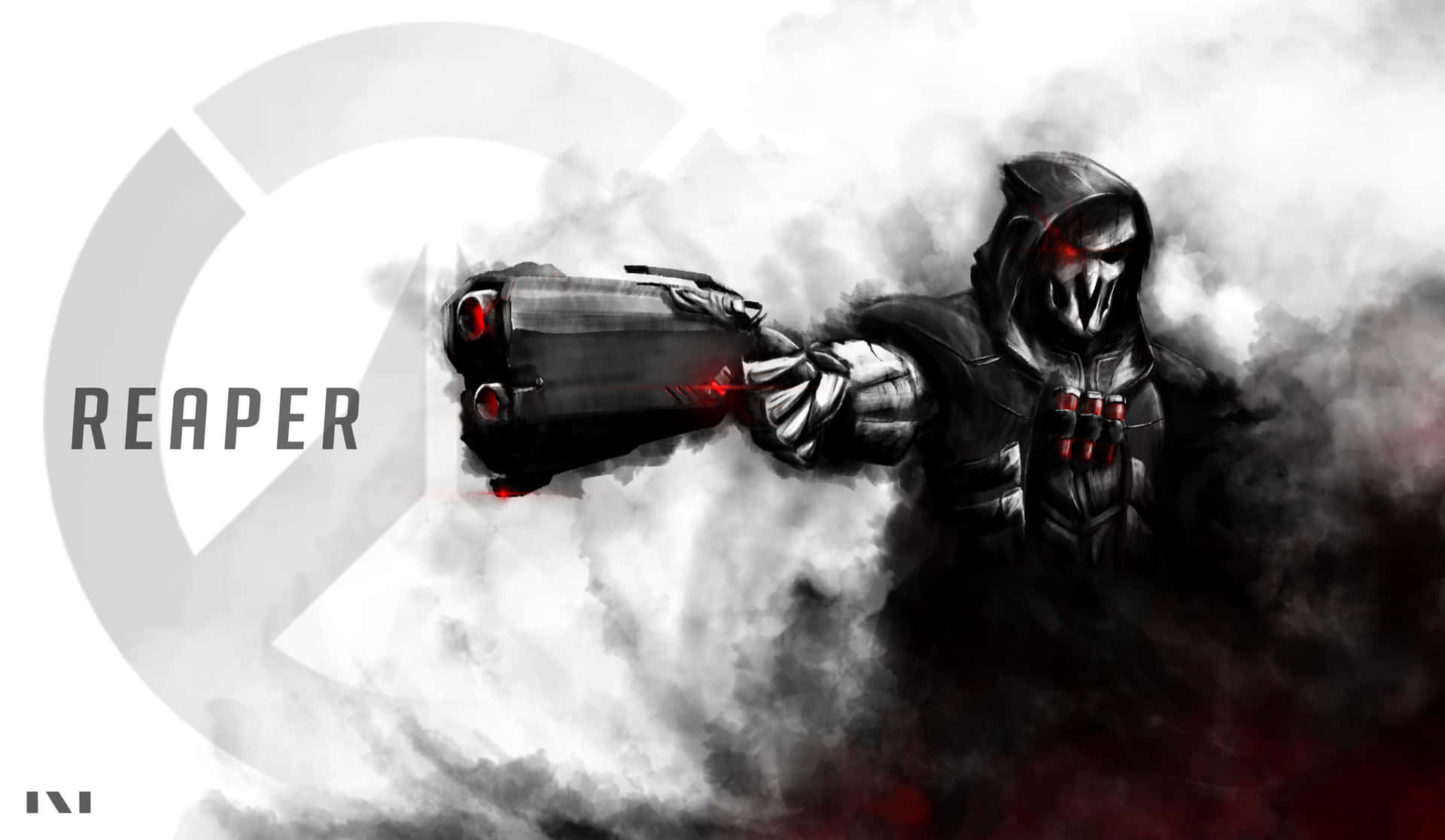 Nullifying all that stands in his way. Reaper devastates the battlefield in Overwatch. Wallpaper
