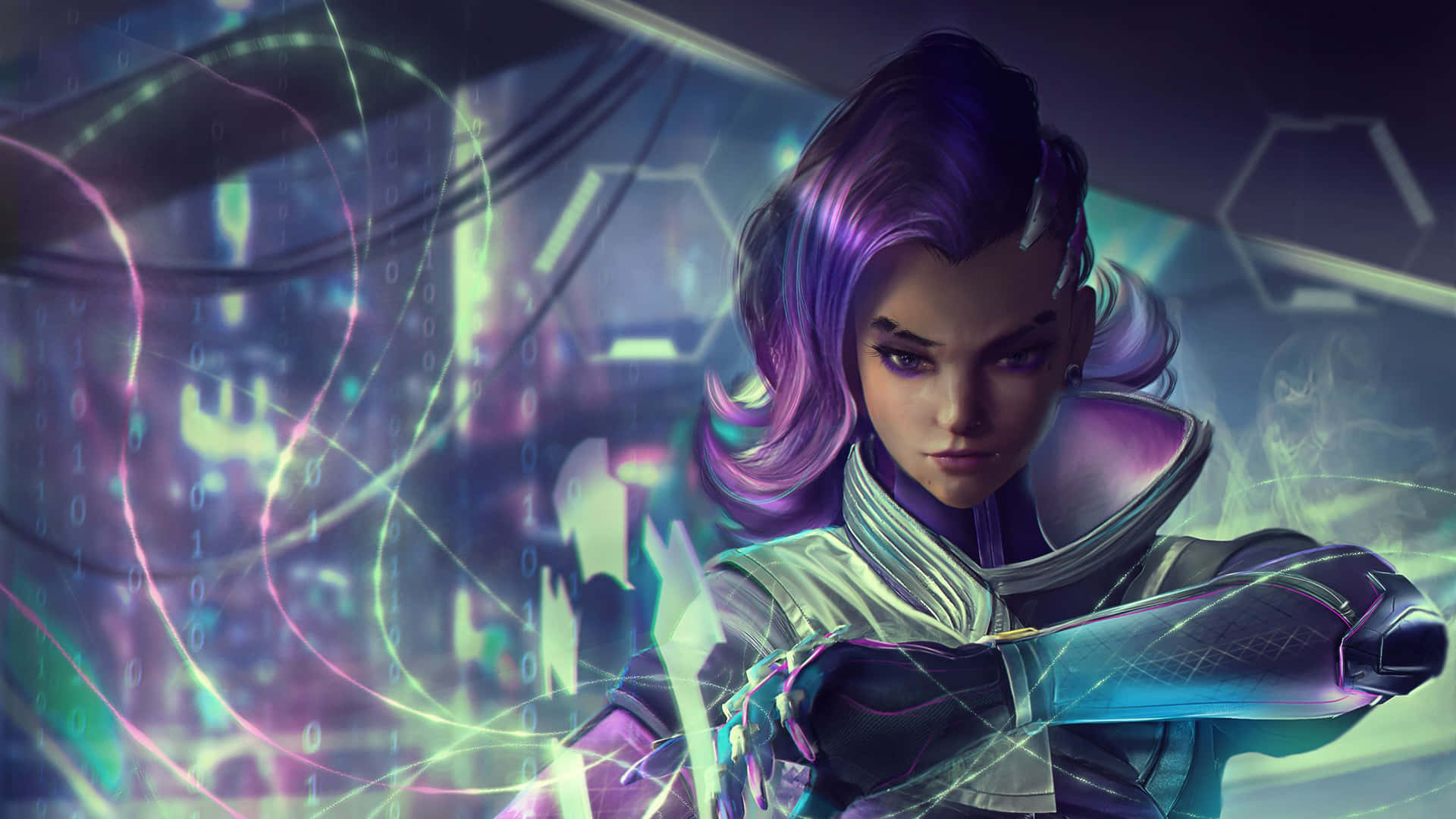 Sombra, the Stealthy Hacker from Overwatch Wallpaper