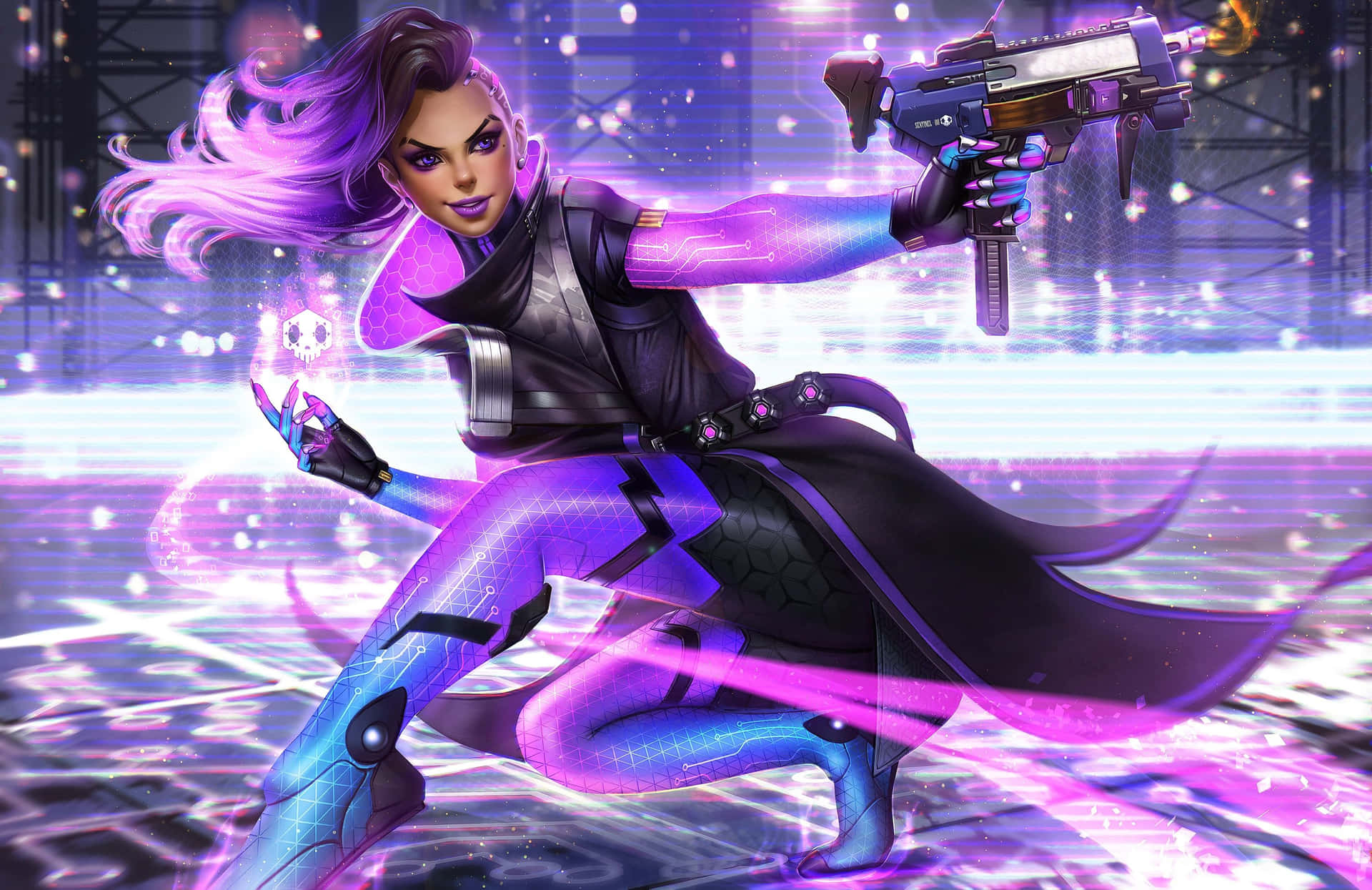 Sombra - Master of Stealth and Hacking in Overwatch. Wallpaper