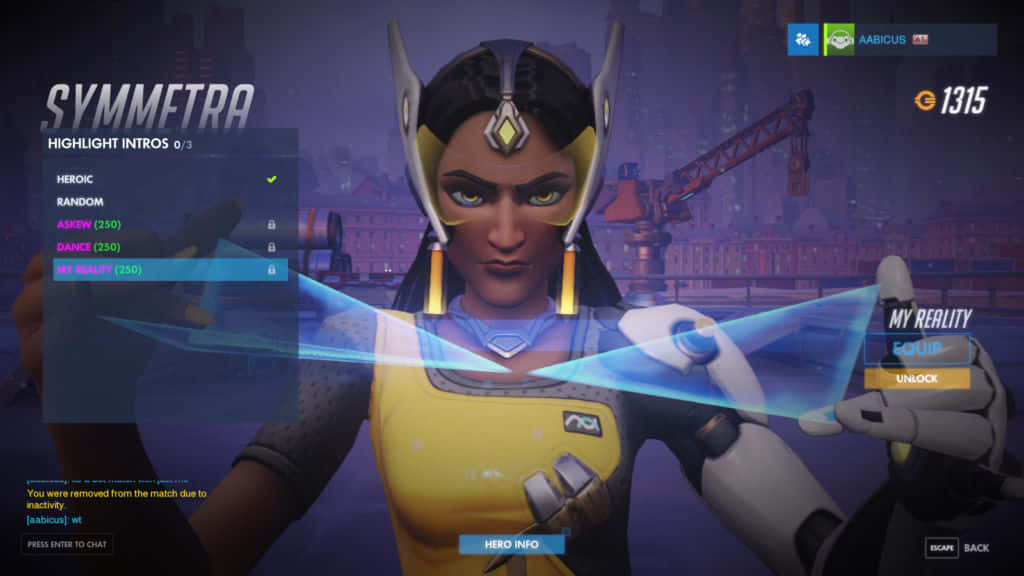 Symmetra in action, showcasing her powerful abilities Wallpaper