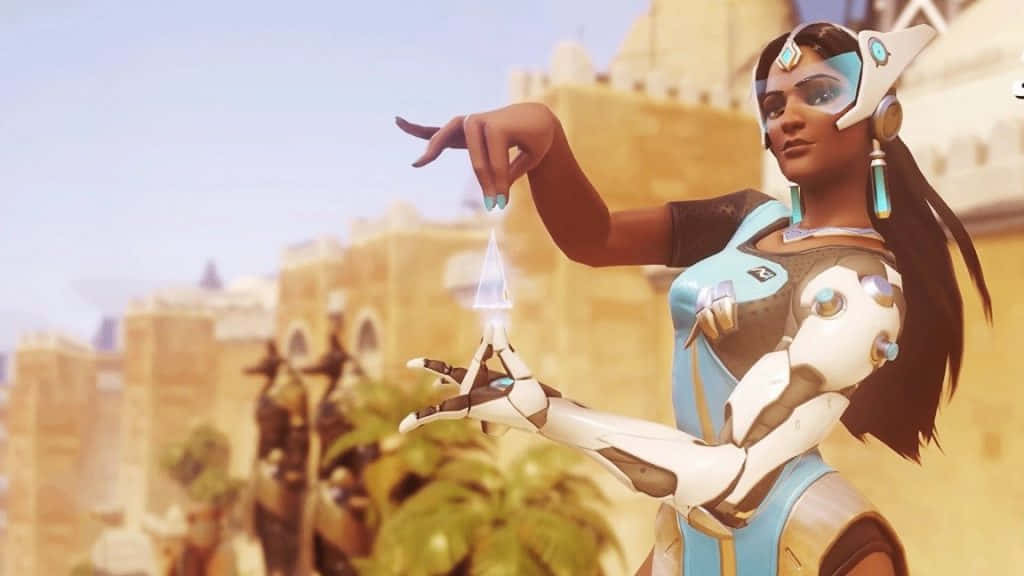 Symmetra, the Architect of Overwatch, in action Wallpaper