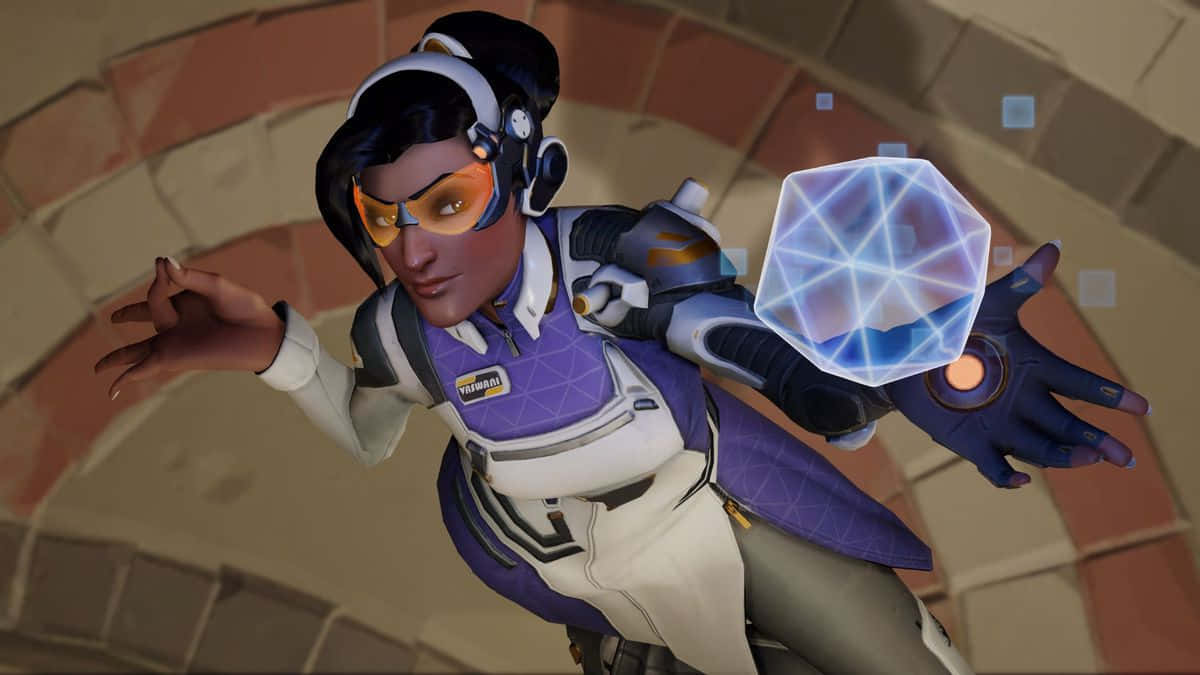 Symmetra unleashes her energy in Overwatch. Wallpaper