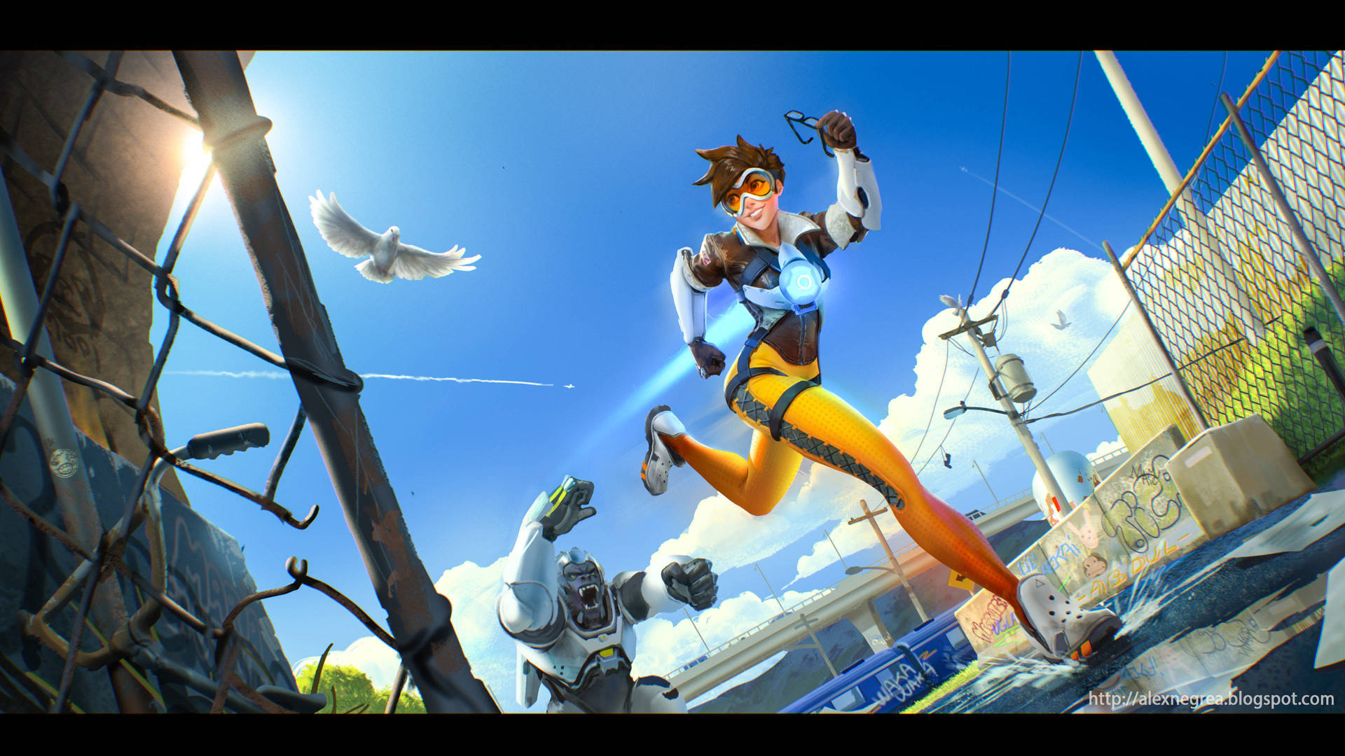 Overwatch Tracer And Winston Hd Wallpaper