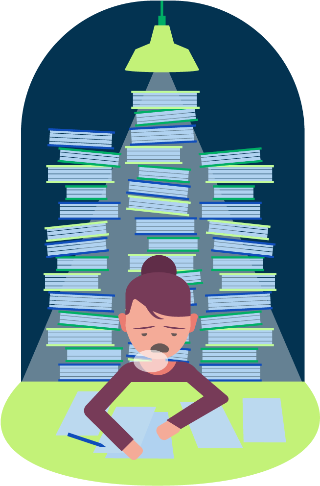 Overwhelmed By Paperwork PNG