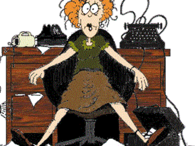 Download Overwhelmed Secretary Cartoon | Wallpapers.com