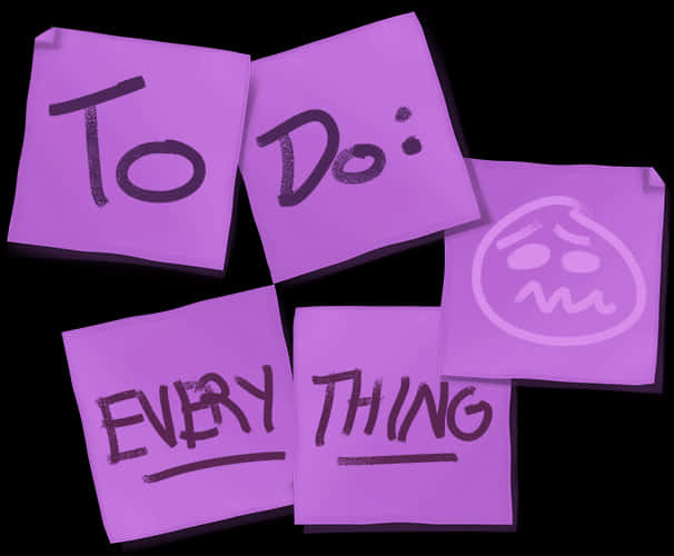 Overwhelmed To Do List Sticky Notes PNG