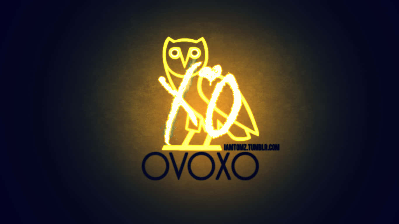 En neon skilt med ordet ovoo på det. Wallpaper