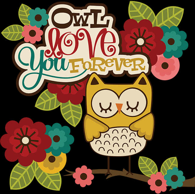 Owl Love You Forever Illustration PNG