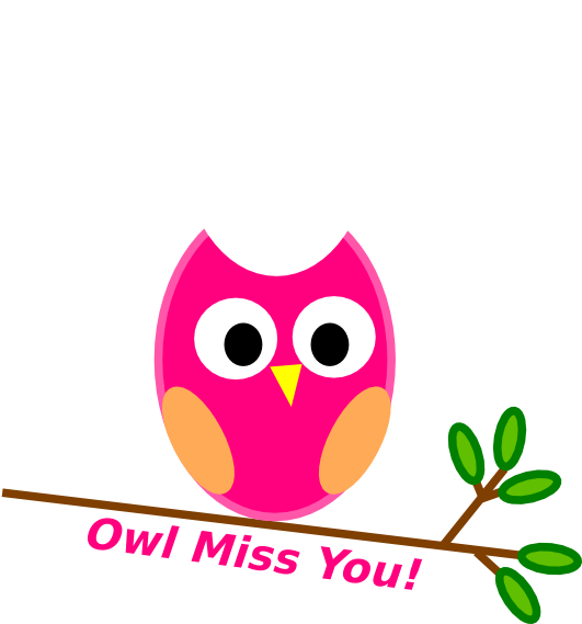 Owl Miss You Farewell Graphic PNG