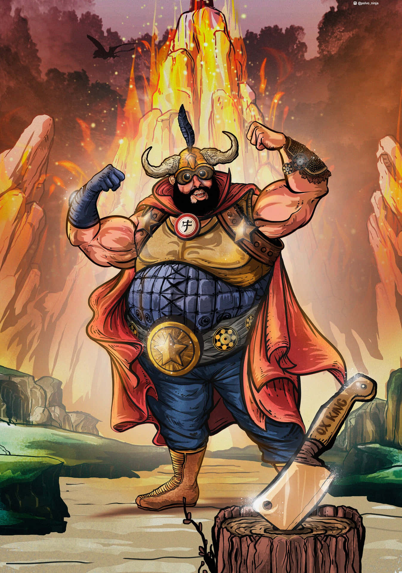 The Ox King, ruler of Fire Mountain" Wallpaper