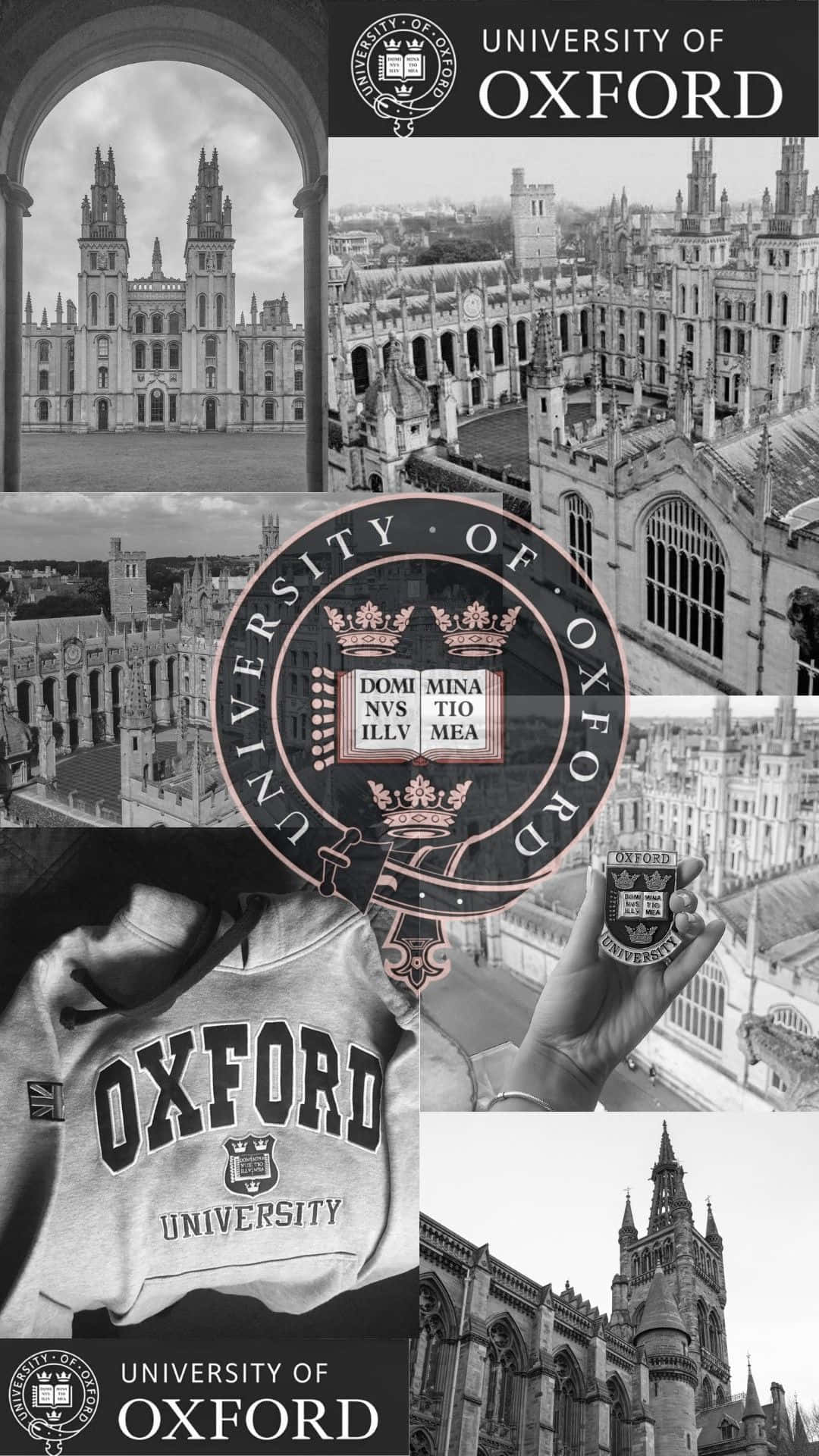 Monochrome Logo of Oxford University Wallpaper