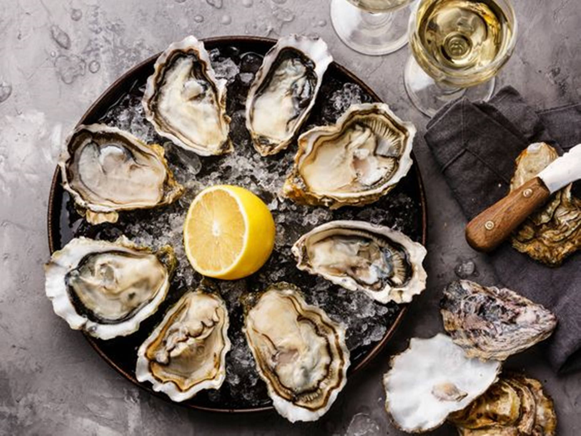 Oyster Best With Wine Wallpaper