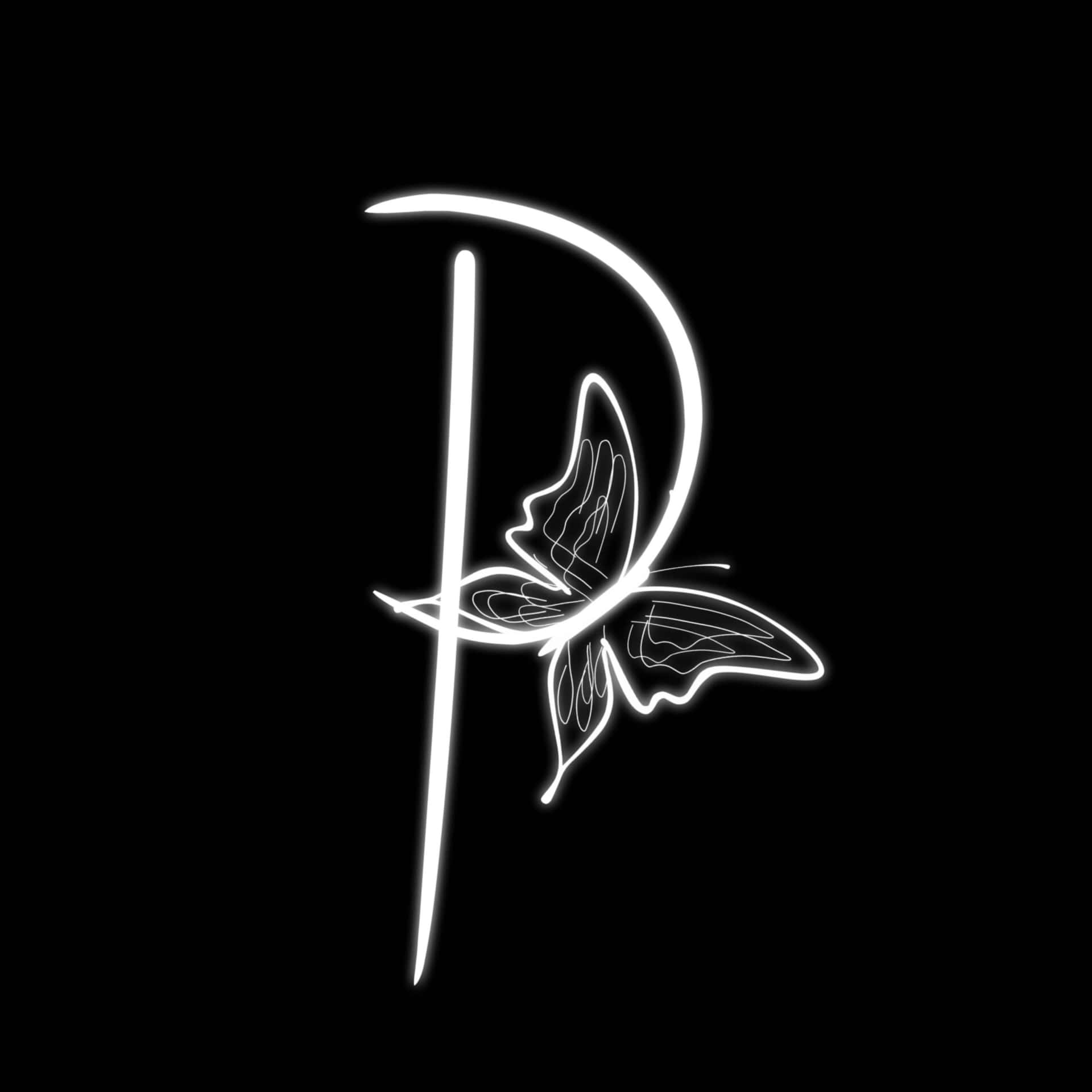 A Butterfly Logo With A Black Background