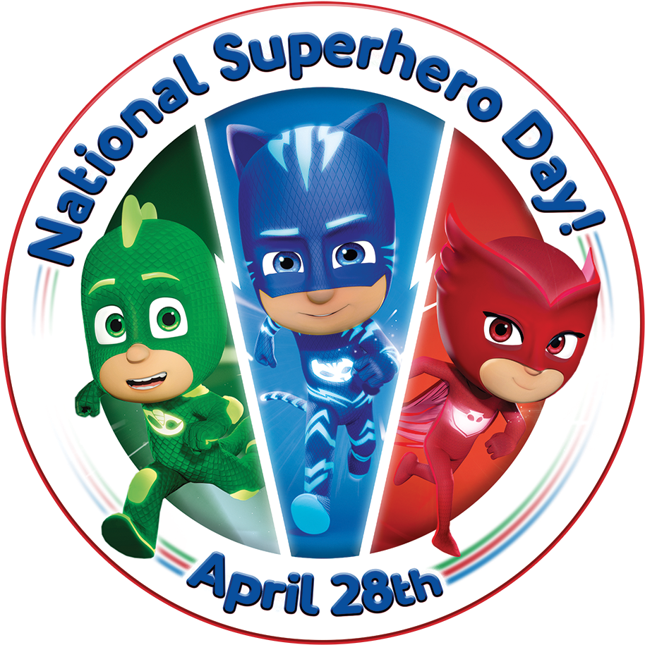 P J Masks National Superhero Day Celebration PNG