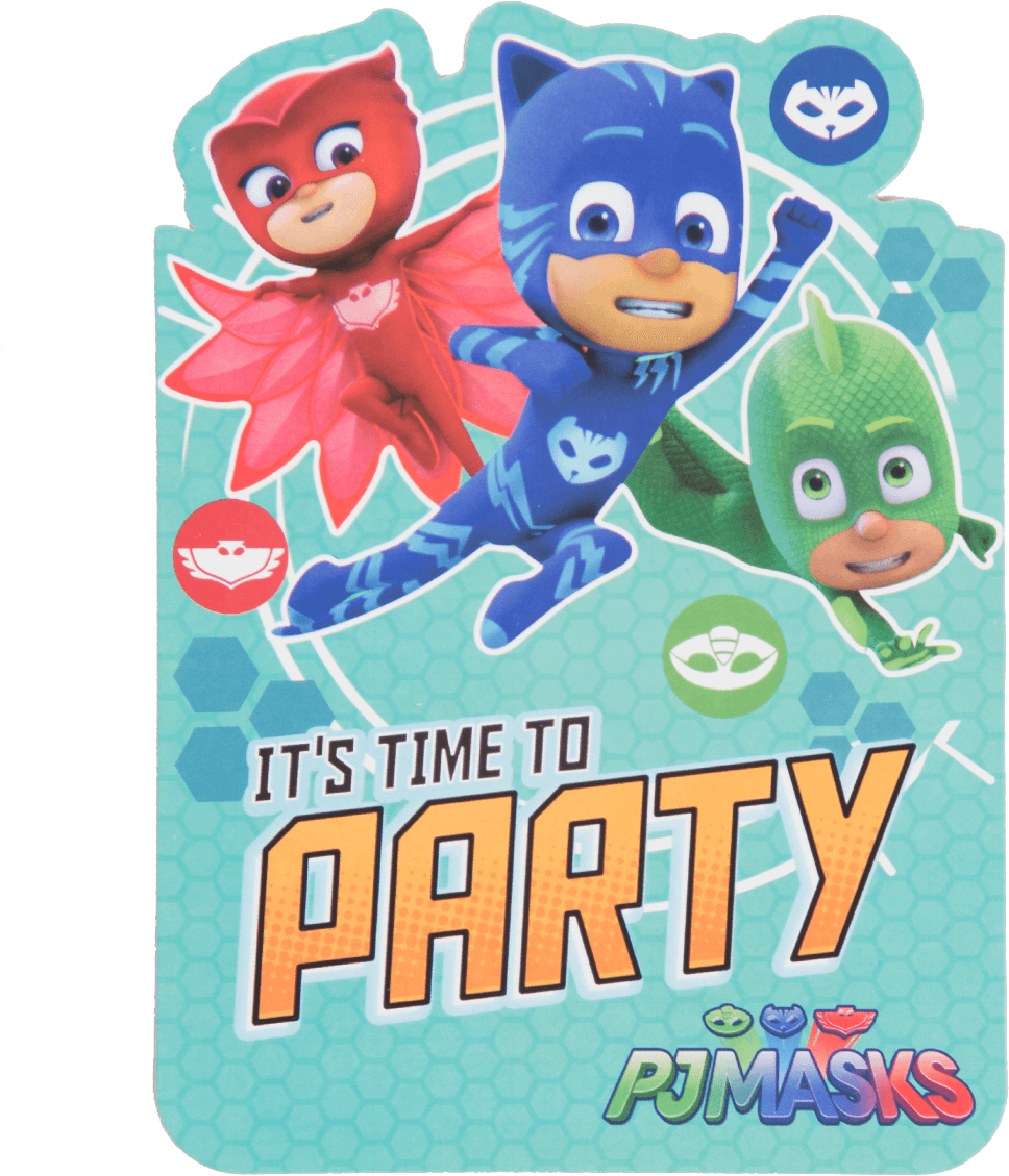 P J Masks Party Invitation PNG