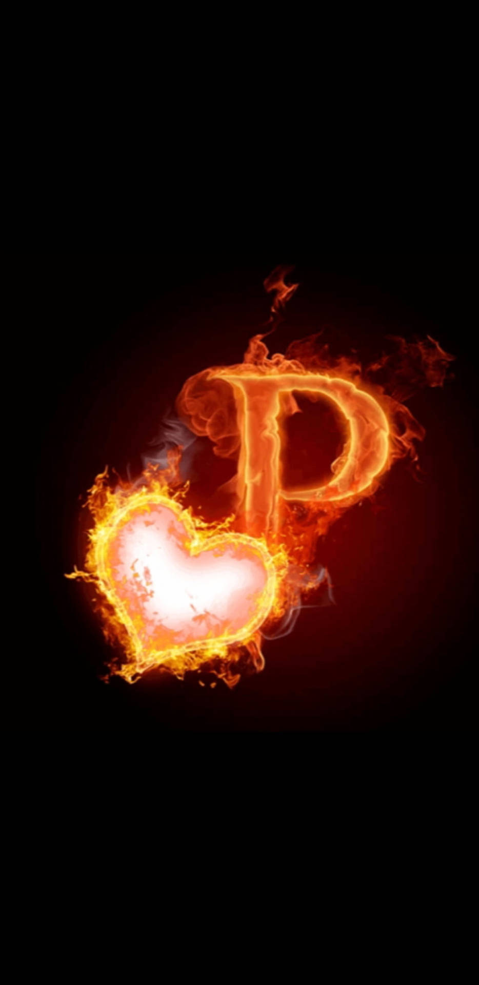 P Letter And Burning Heart