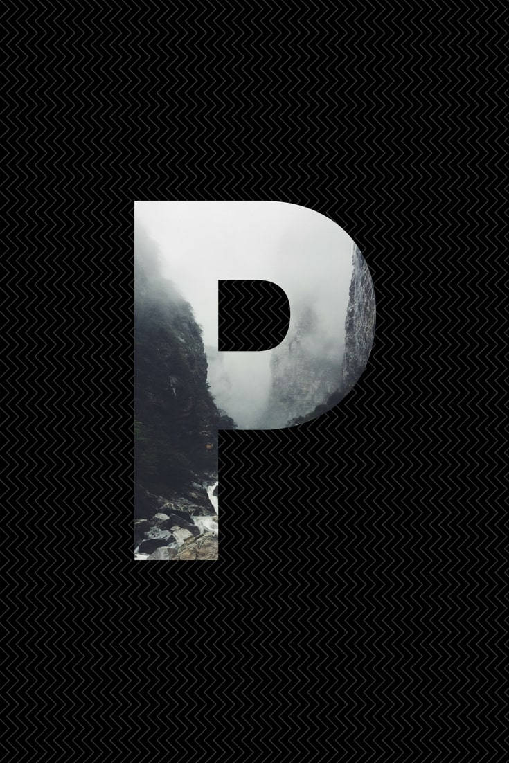 P Letter With Nature Design
