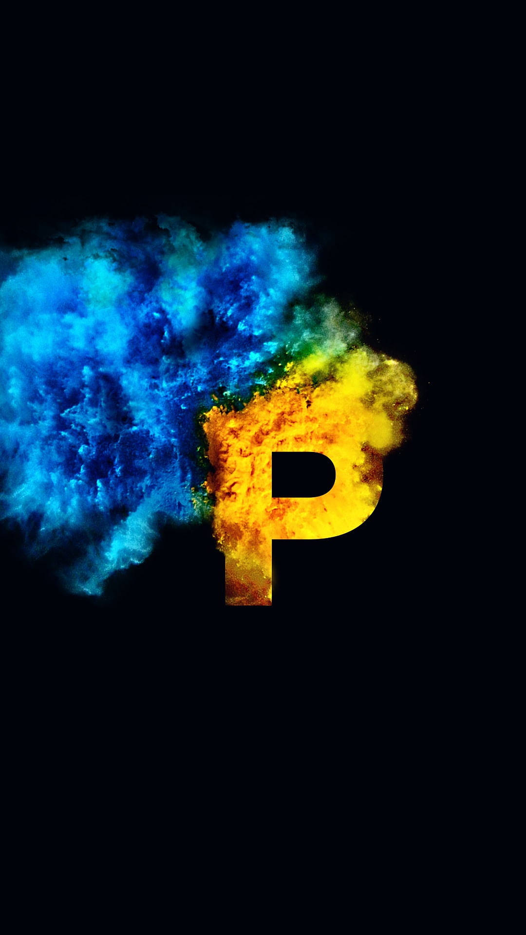 P Letter With Smoke Splash