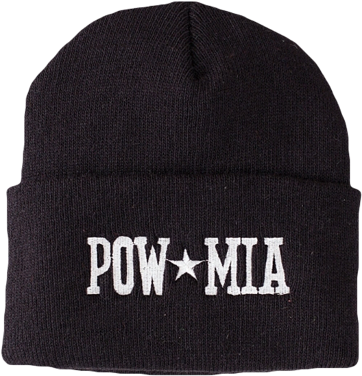 P O W M I A Black Beanie PNG