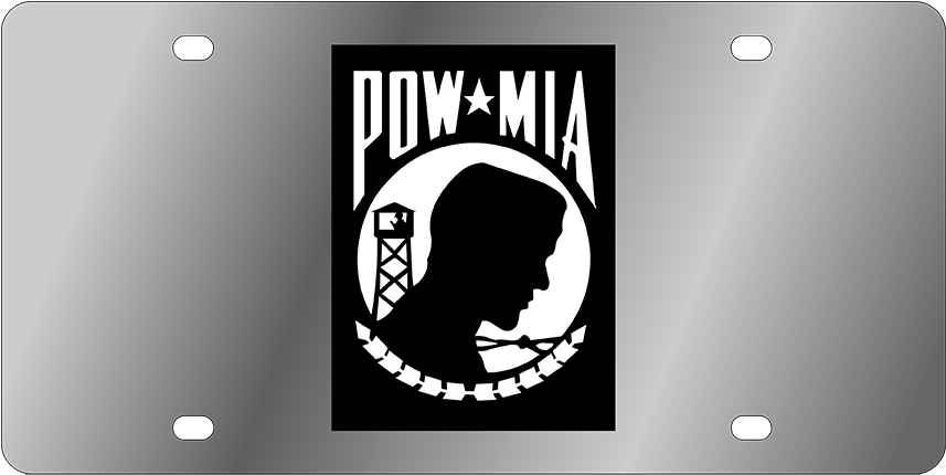 P O W M I A Flag License Plate PNG