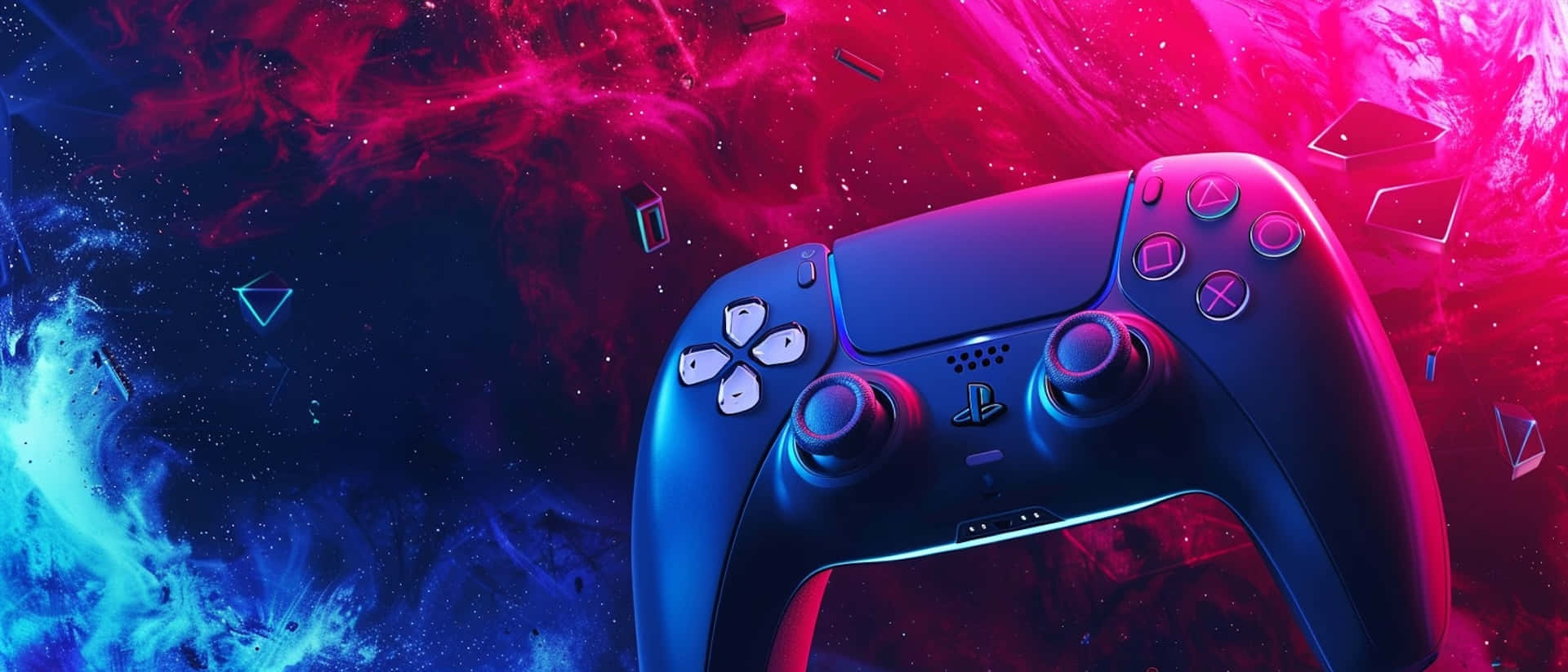 P S5 Controller Cosmic Background Wallpaper