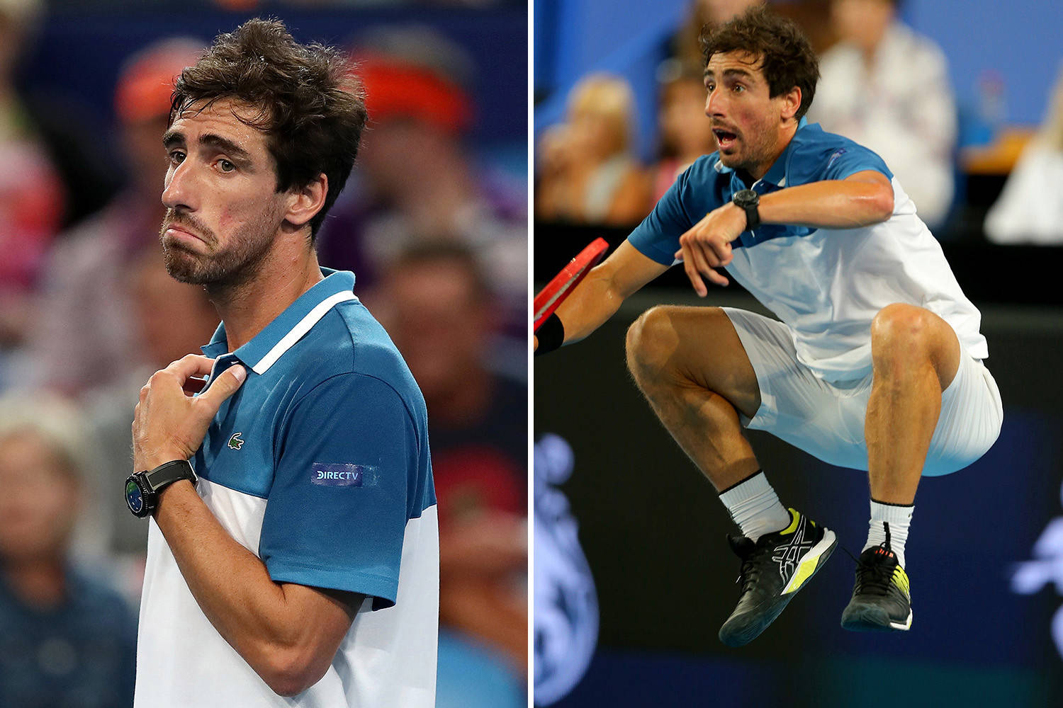 Pablo Cuevas Pouting And Jumping Wallpaper