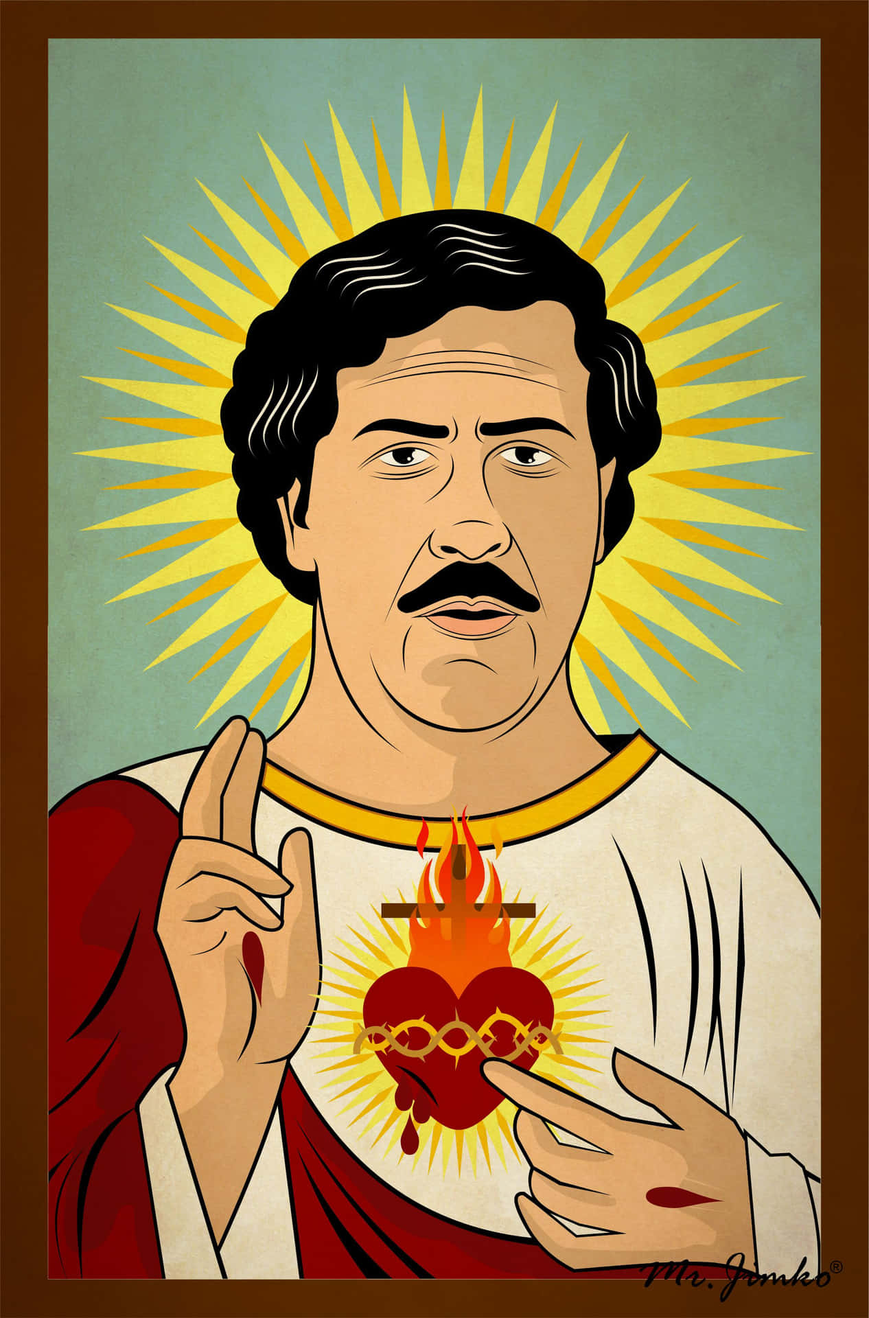 A Poster Of Jesus Holding A Heart
