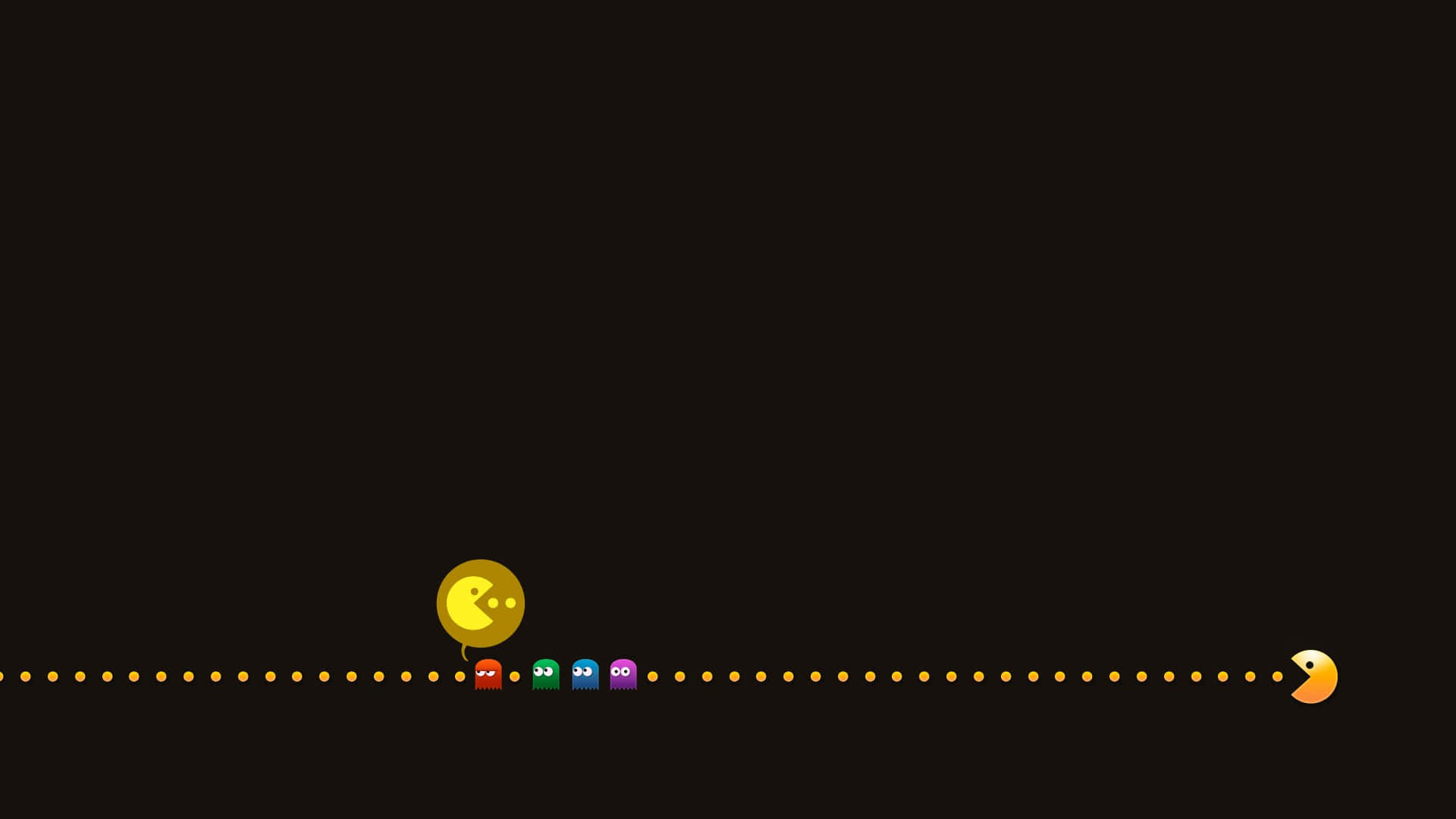 Nostalgic Pac-Man Game on Action-packed Background