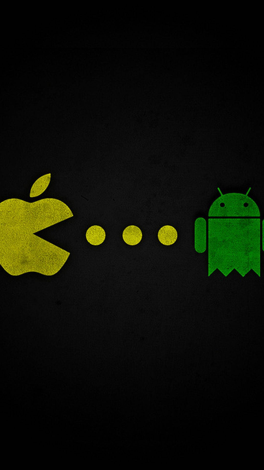 Pac Man Apple Logo Eating Android Logo Picture