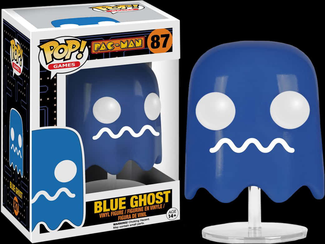Pac Man Blue Ghost Funko Pop PNG