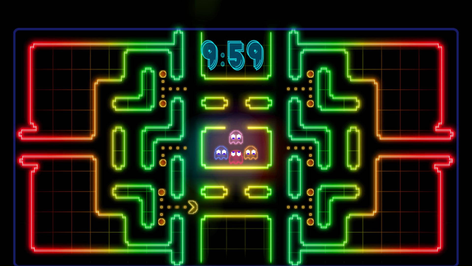 Pac Man Rainbow Game Interface Wallpaper