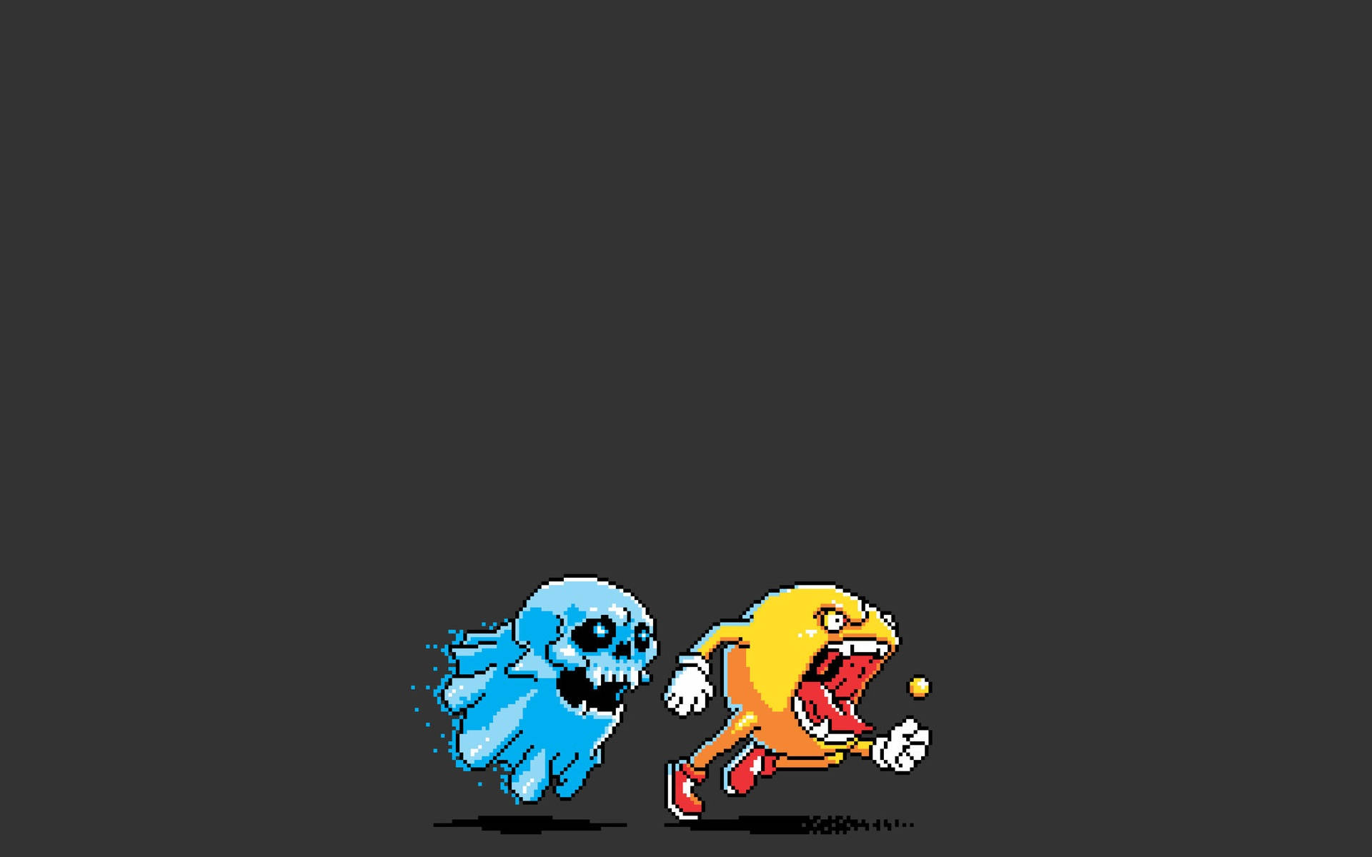 Pac Man Running Away From Inky Wallpaper