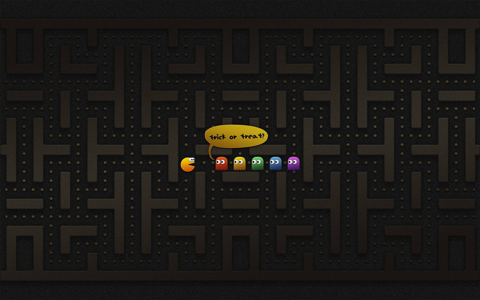 Pac Man Video Game Halloween Theme Wallpaper