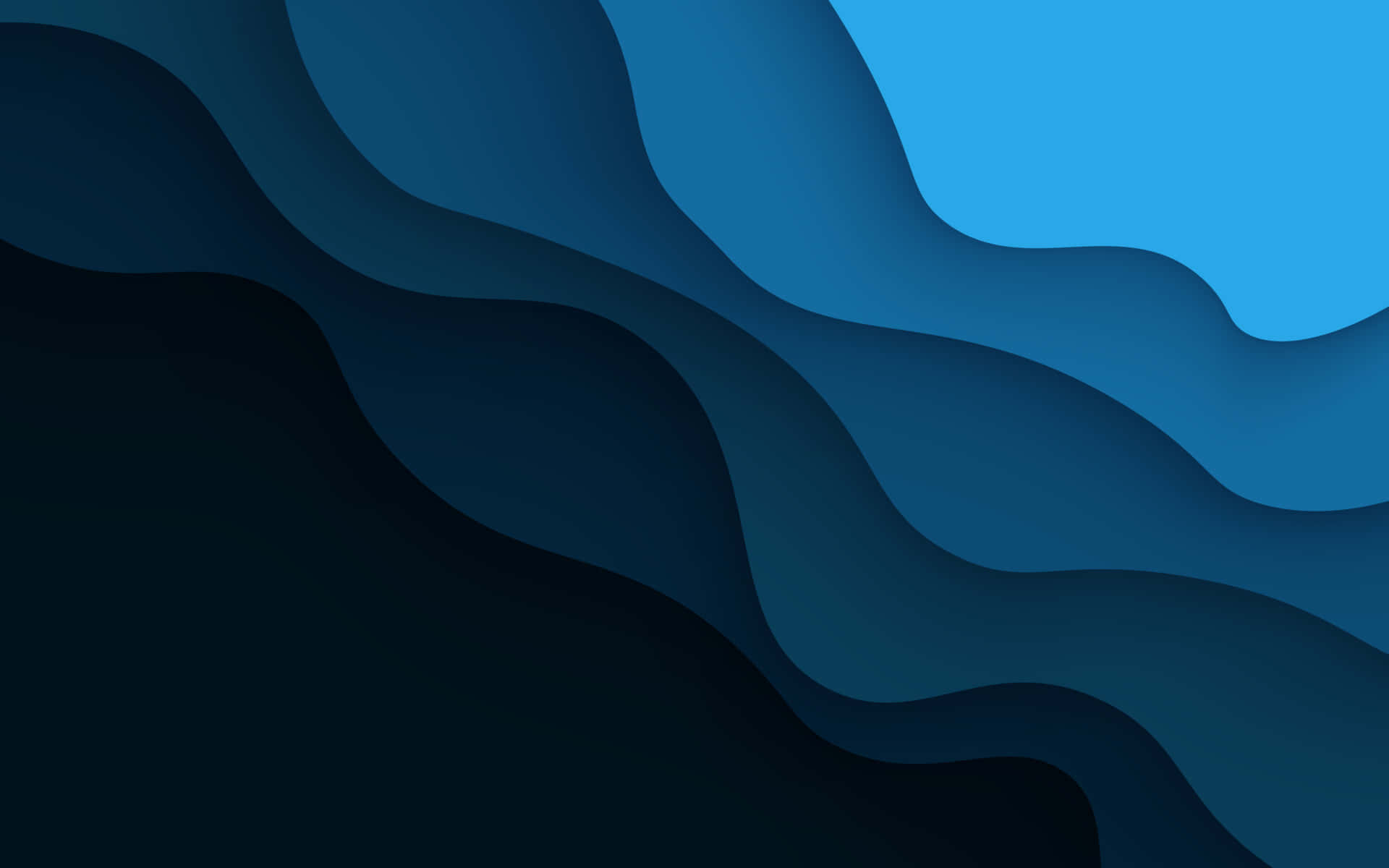 Pacific Blue Abstract Waves Wallpaper