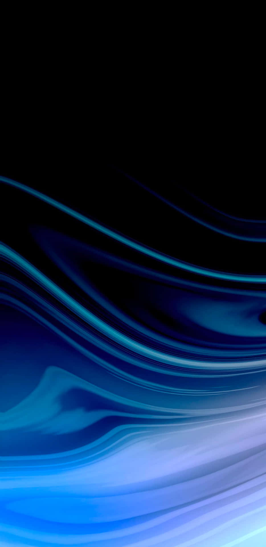 Pacific Blue Abstract Waves Wallpaper