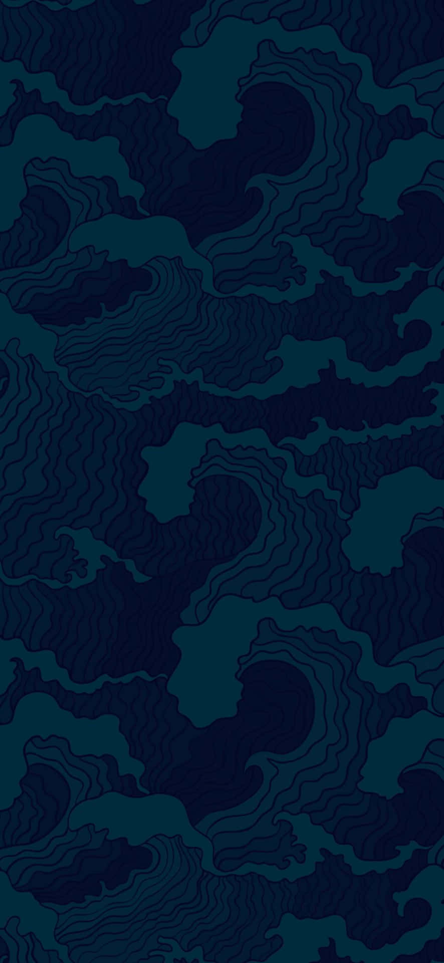 Pacific Blue Topographic Abstract Wallpaper