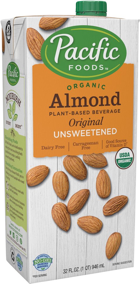 Pacific Foods Organic Unsweetened Almond Milk PNG