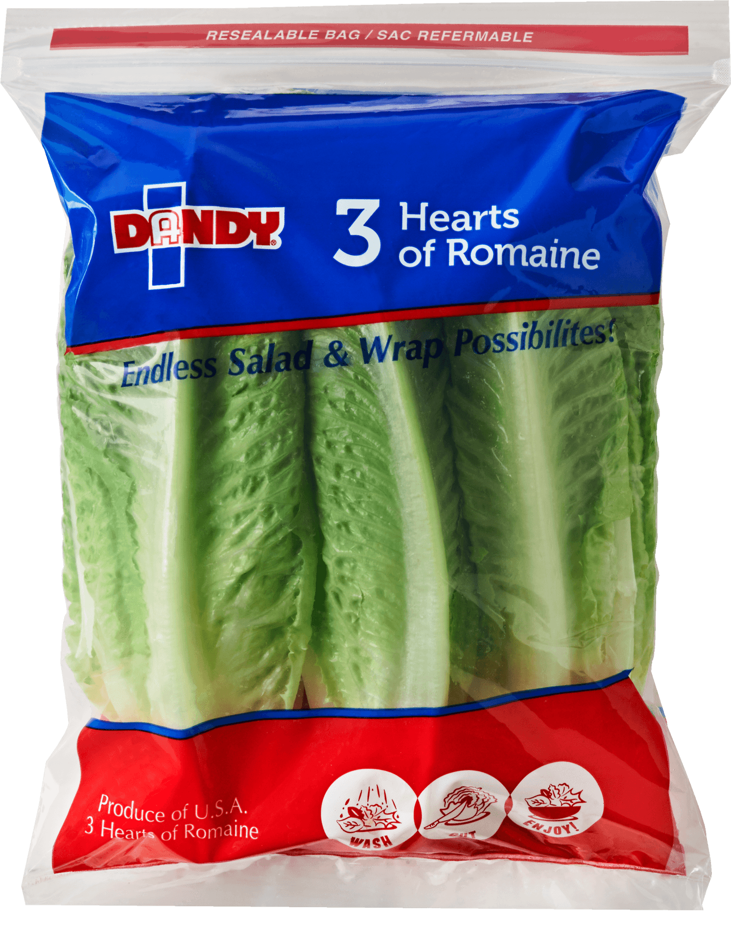 Packaged Romaine Lettuce Hearts PNG