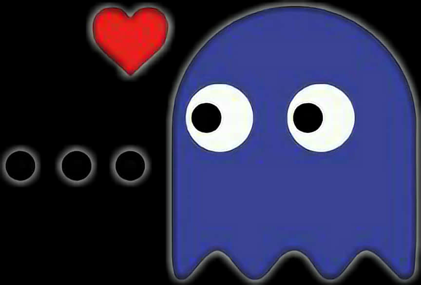 Download Pacman Blue Ghost Love | Wallpapers.com