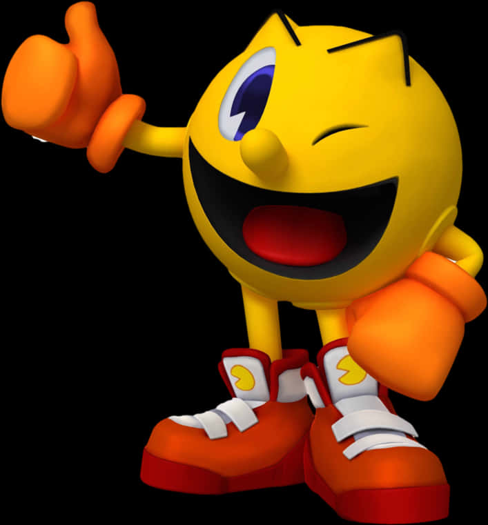 Pacman Thumbs Up Character PNG